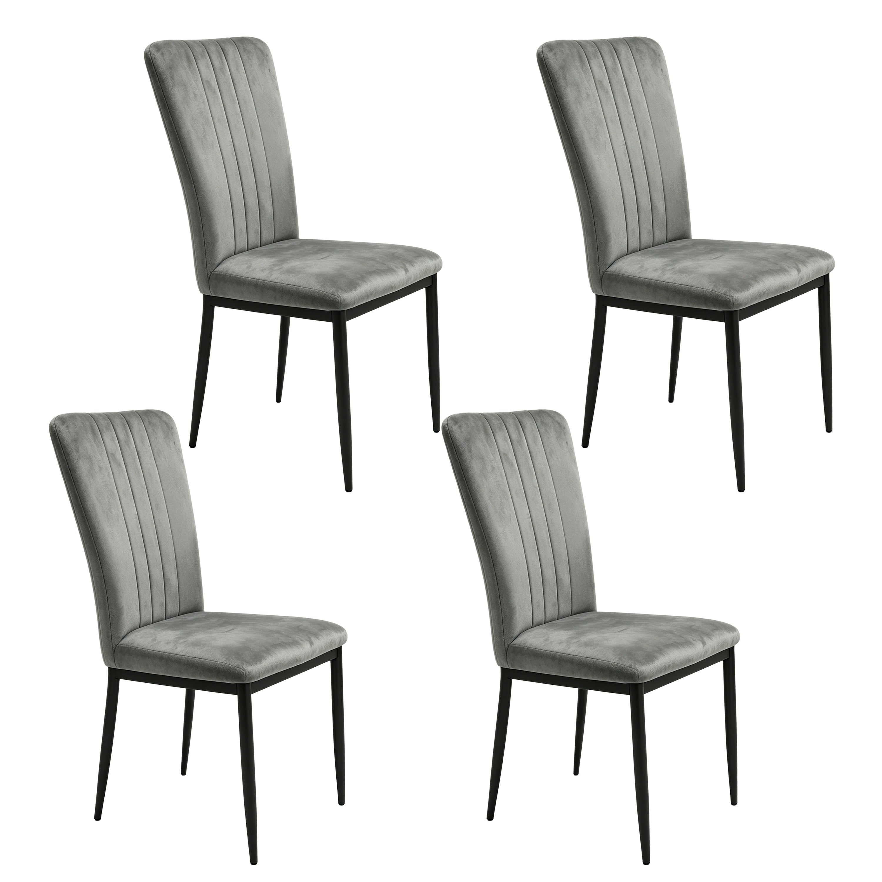 Dining Chairs Set Of 4 Modern Velvet Upholstered Chairs With Metal Legs Adjustable Feet For Dining Room Kitchen