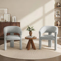 Dining Chairs Solid Wood Legs Ergonomic Curved Back Modern Upholstered Single