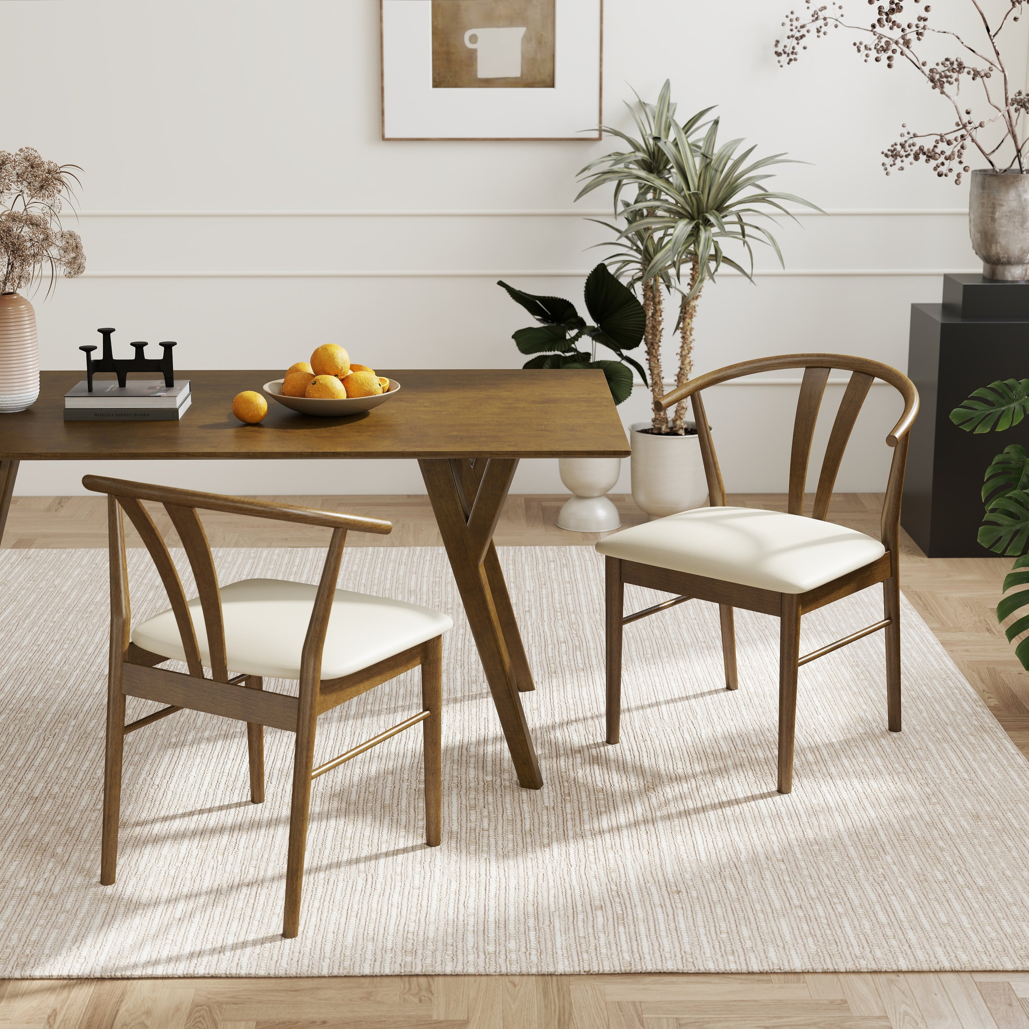 Dining Chairs Curved Back Design Set Of 2 22.83 W X 20 D X 31.1 H