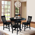 Dining Essentials Black Table And Schoolhouse Chair 5 Piece Dining Set