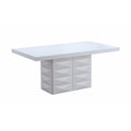 K And B Furniture White Wood Modern Rectangular Dinette Dining Room Table