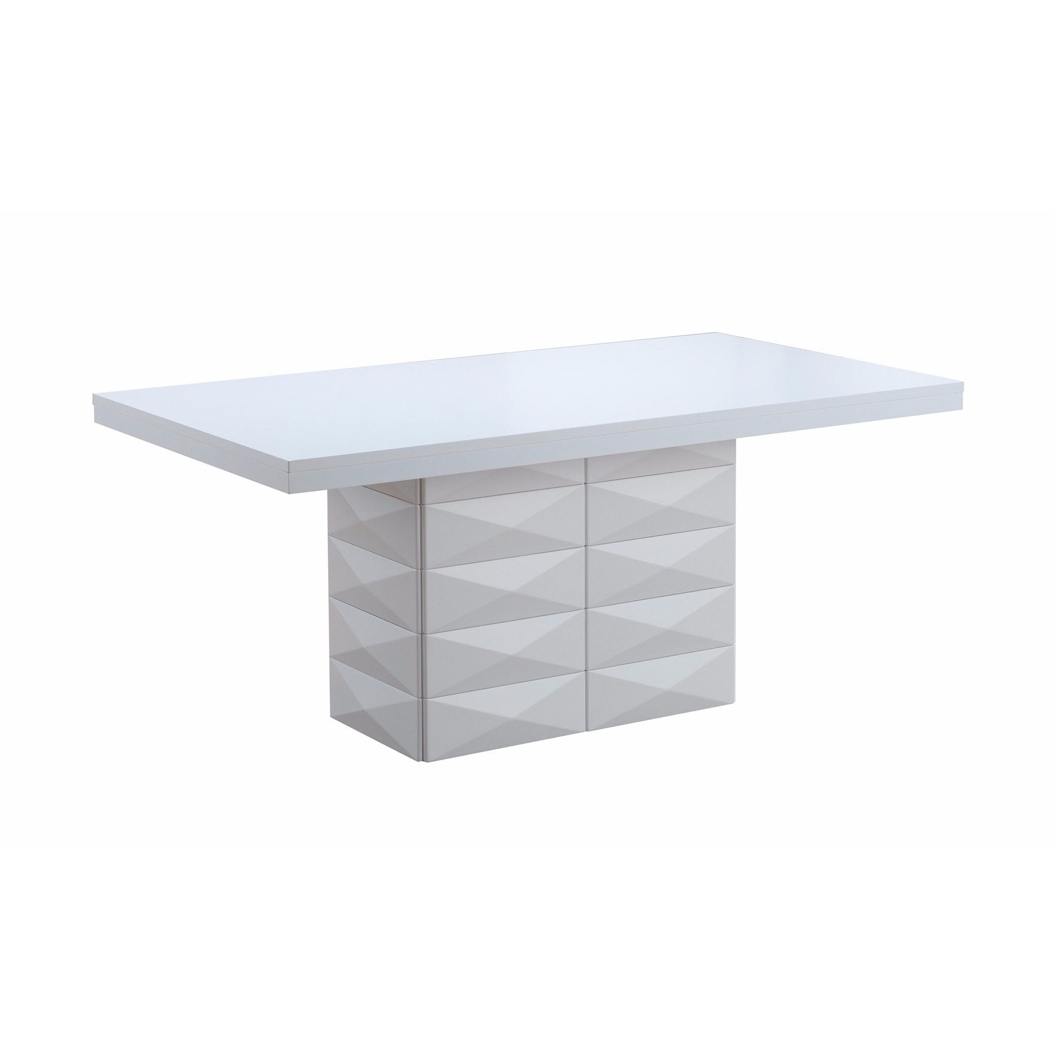 K And B Furniture White Wood Modern Rectangular Dinette Dining Room Table