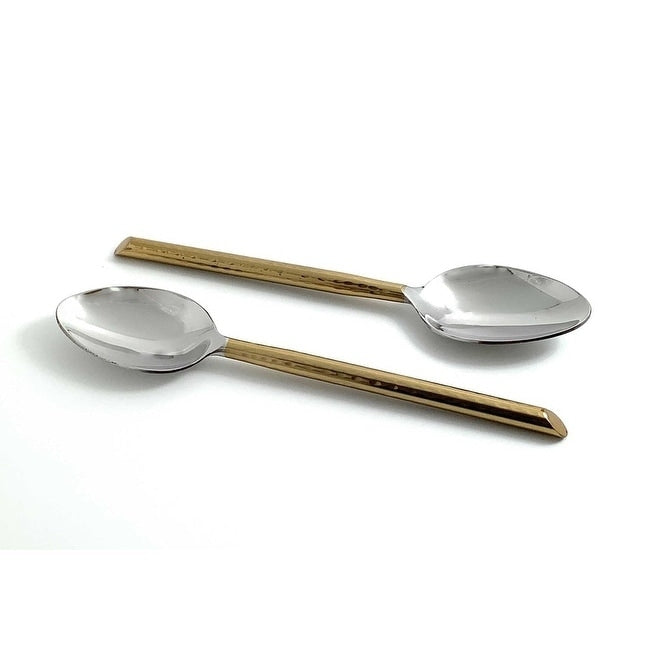 Dinner Spoons Golden Cut Hammered Tablespoons Set Of 6