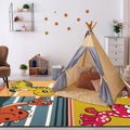 Superior Dinoventure Multicolor Nylon Kids Non Slip Area Rug