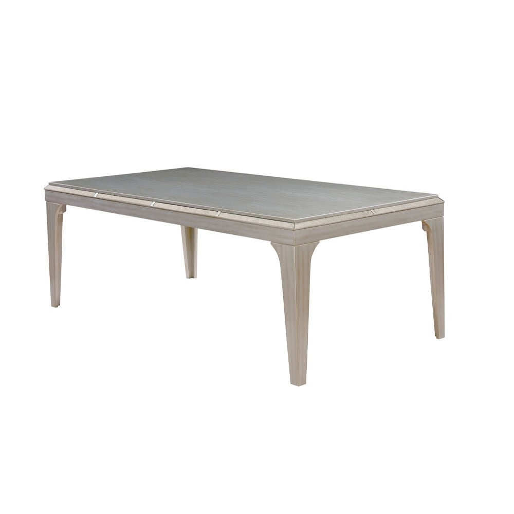 Diocles Contemporary Style Dining Table With Tapered Legs Silver