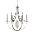Dione 25 Inch Wide 6 Light Chandelier In Polished Nickel 25In W X 25In D X 31In H