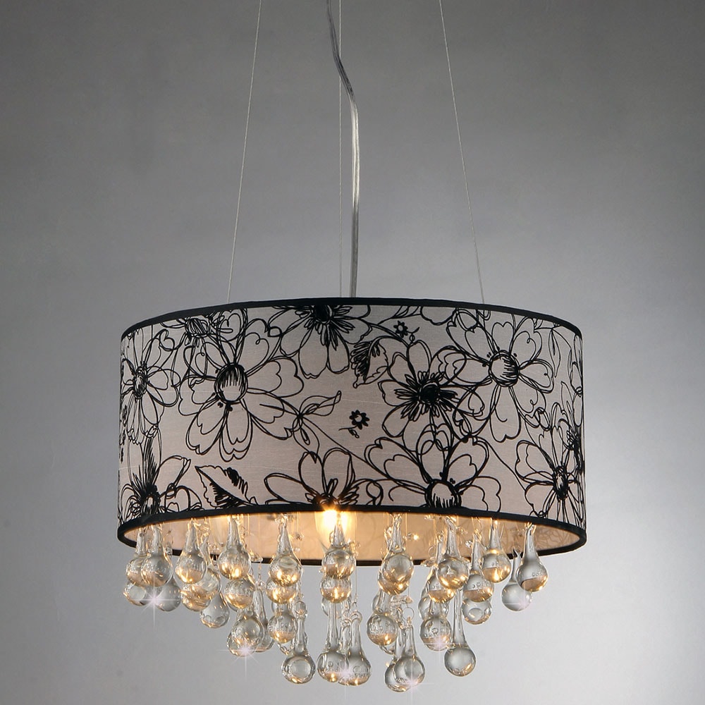 Dione Chrome Floral Shade Chandelier