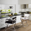 Director White Stainless Steel Counter Stool