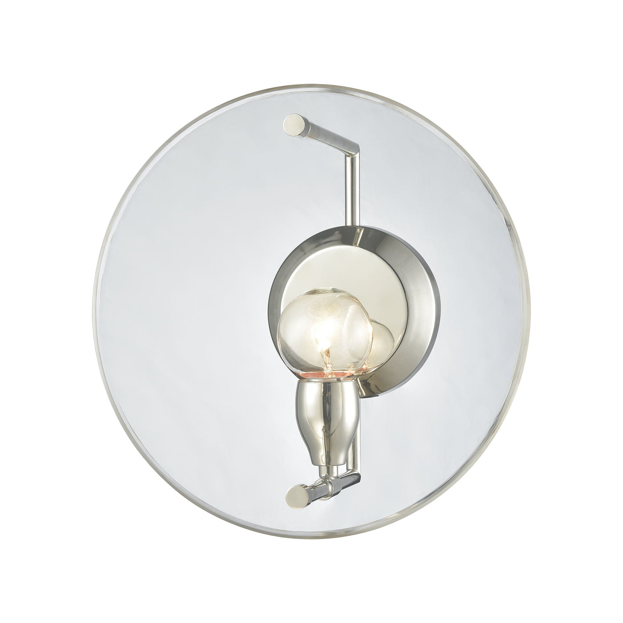 Disco Polished Nickel Metal Clear Acrylic Panel 1 Light Wall Sconce