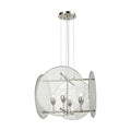 Disco Polished Nickel Clear Acrylic Panels 4 Light Chandelier
