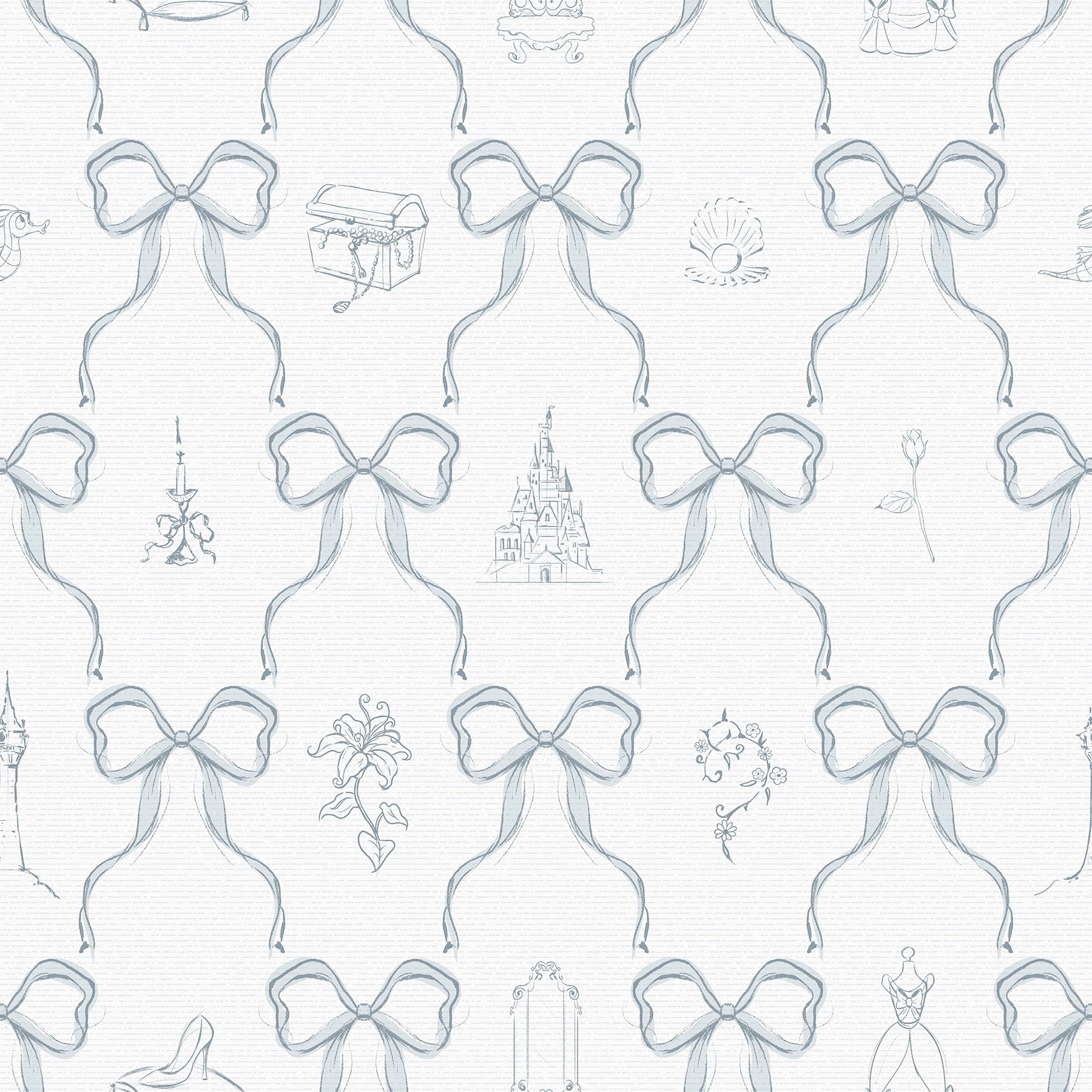 Disney Princess Bows Blue Peel And Stick Wallpaper