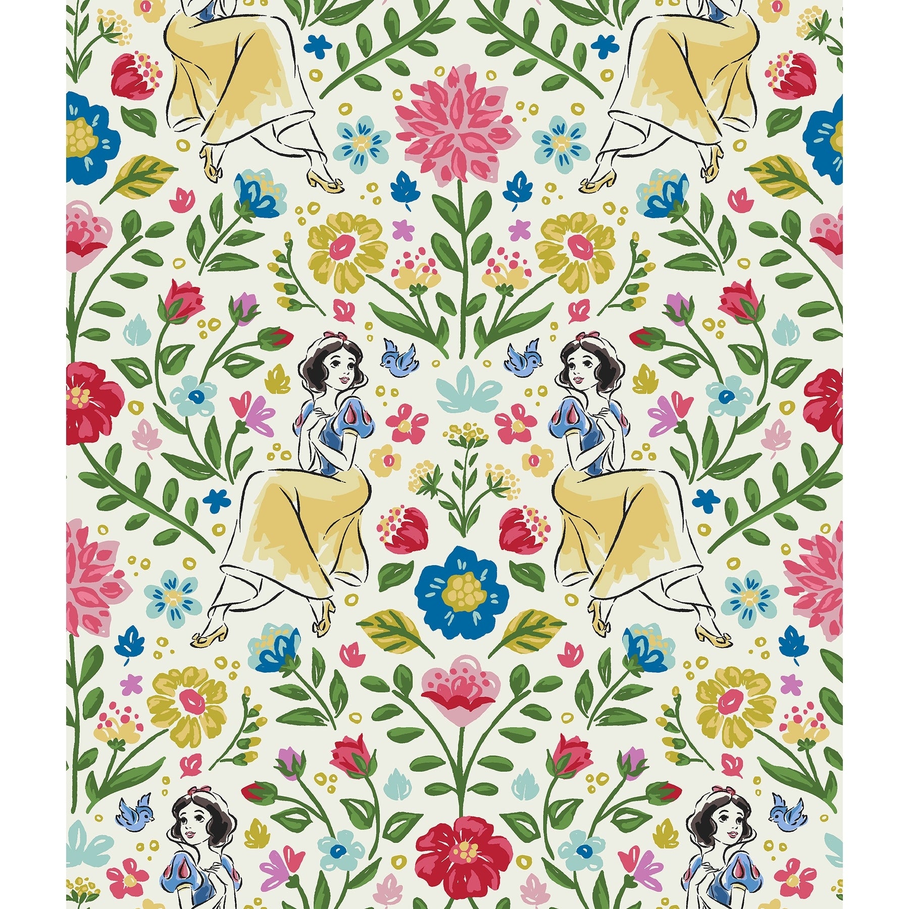 Disney Snow White Wishing Garden Cream Peel And Stick Wallpaper
