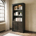 Display Cabinet Bookcase With Dimmable Ceiling Light Freestanding Accent Cabinet Side Cabinet With Doors