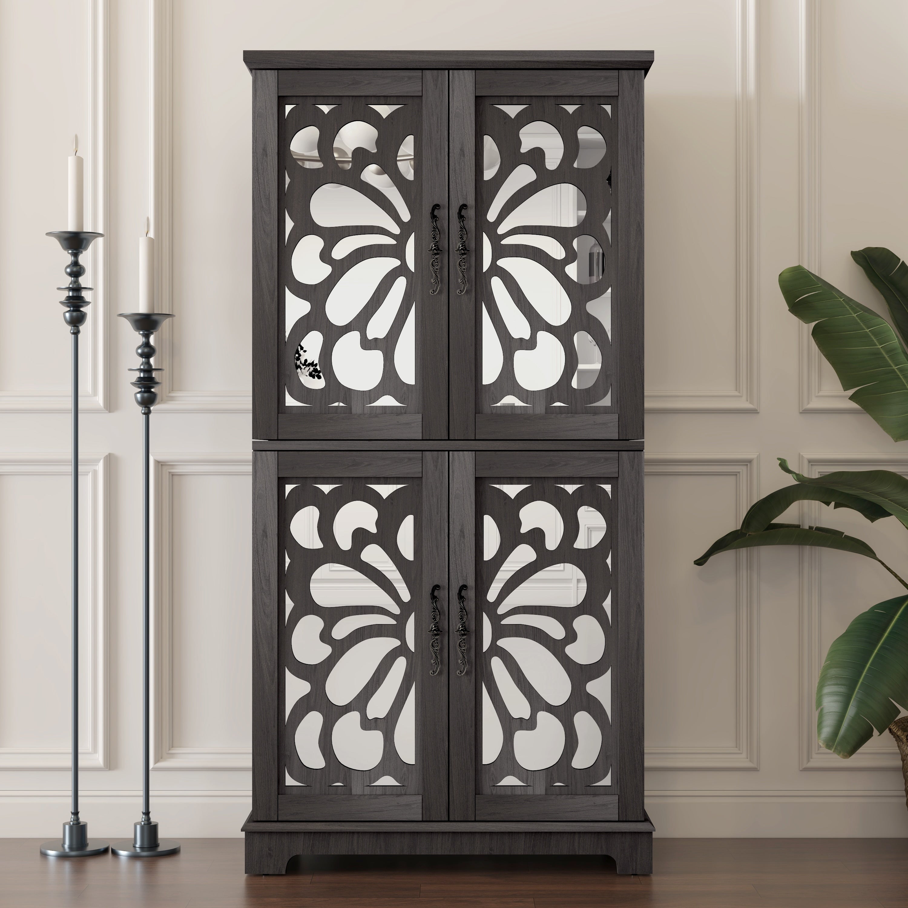 Display Cabinet Side Cabinet Storage Cabinet With Adjustable Shelves Sideboard Dresser Accent Cabinet