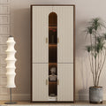 Display Cabinet With Doors Bookcase With Led Lights Display Case For Collectibles Bedroom Living Room Office