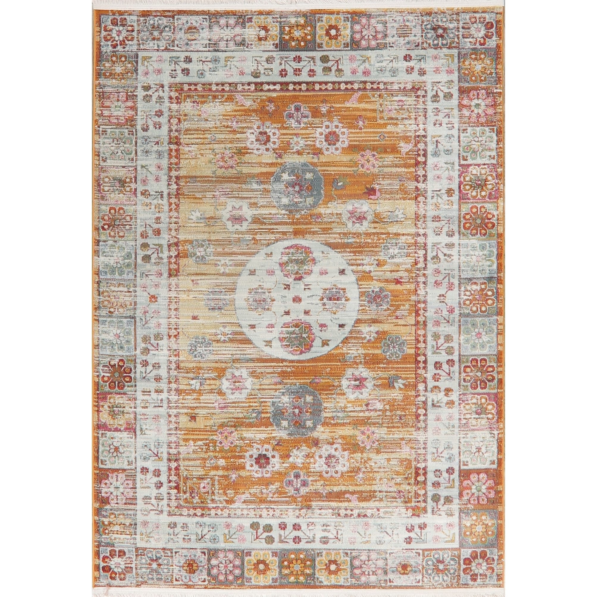 Distressed Geometric Turkish Vintage Style Oriental Area Rugs Kitchen