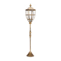 Distressed Metal Lantern Post With Glass Insert 36 H