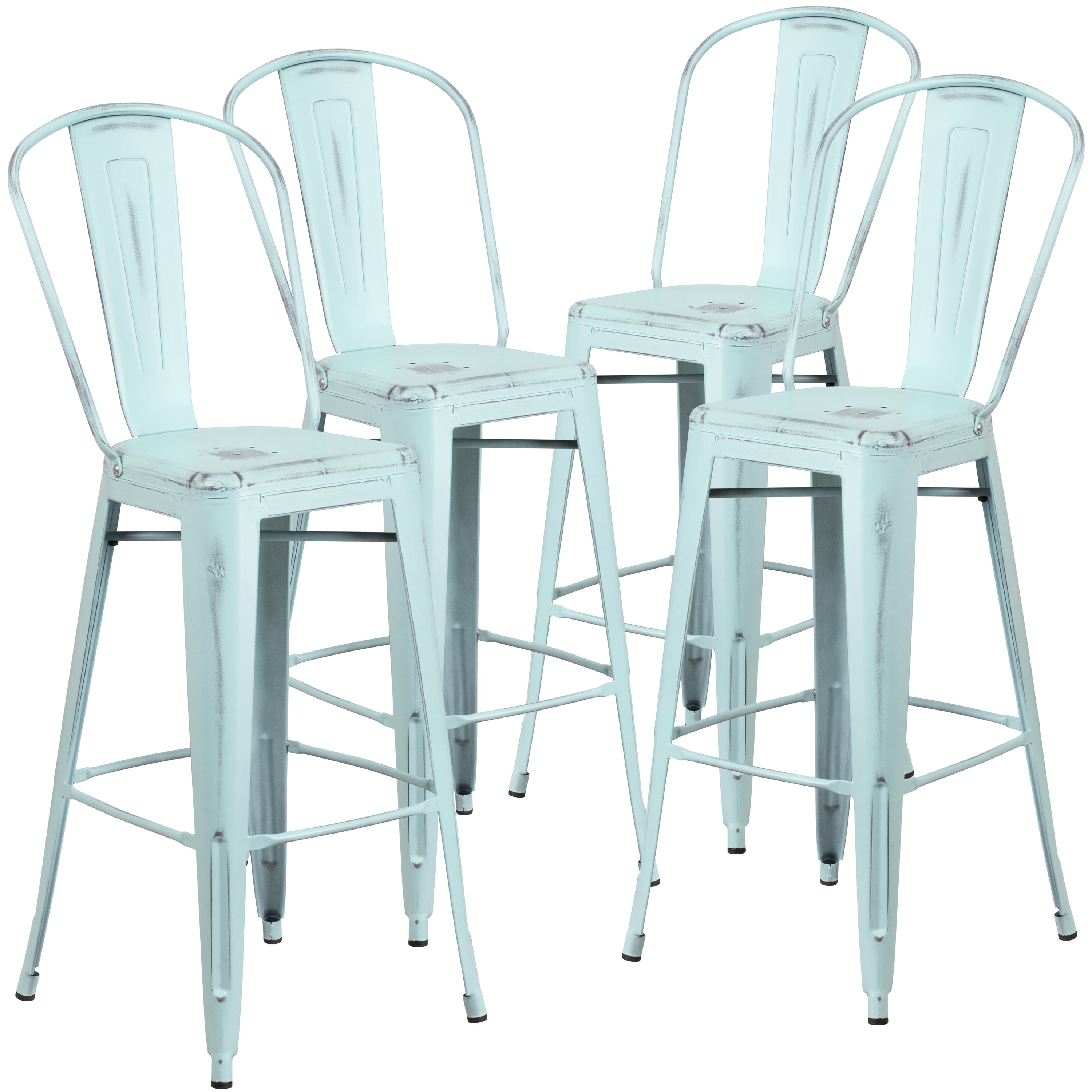 Lancaster Home Distressed Metal 30 Inch Stool