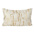 Distressed Metallic Foil Design Cotton Down Filled Throw Pillow