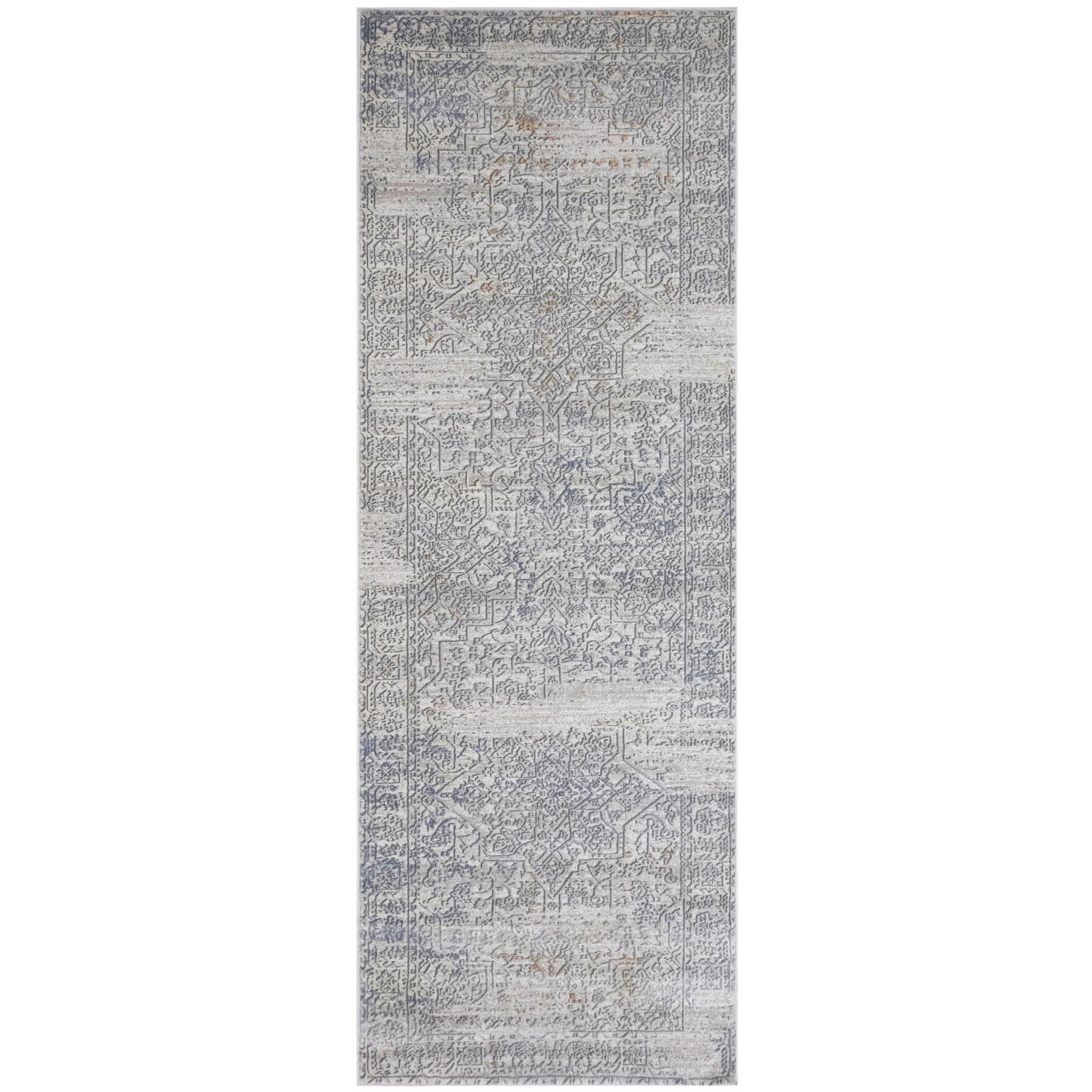 Distressed Phlox Beige Grey Rug