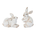 Distressed Rabbit Figurine Set Fo 2