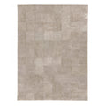 Distressed Suede Hand Tufted Leather Suede Beige Area Rug 96 X 136
