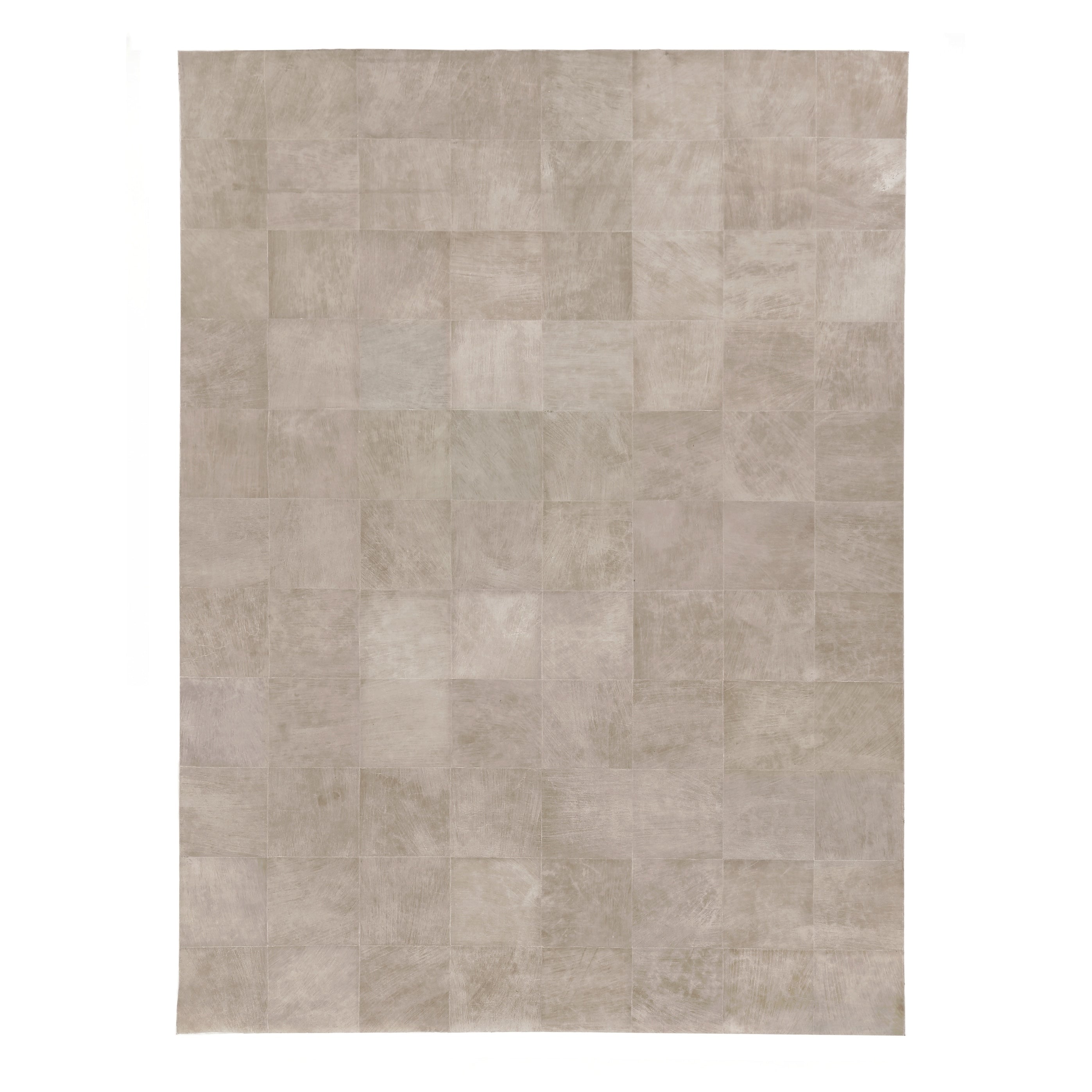 Distressed Suede Hand Tufted Leather Suede Beige Area Rug 96 X 136