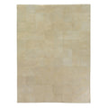 Distressed Suede Hand Tufted Leather Suede Ivory Area Rug 8 X 11