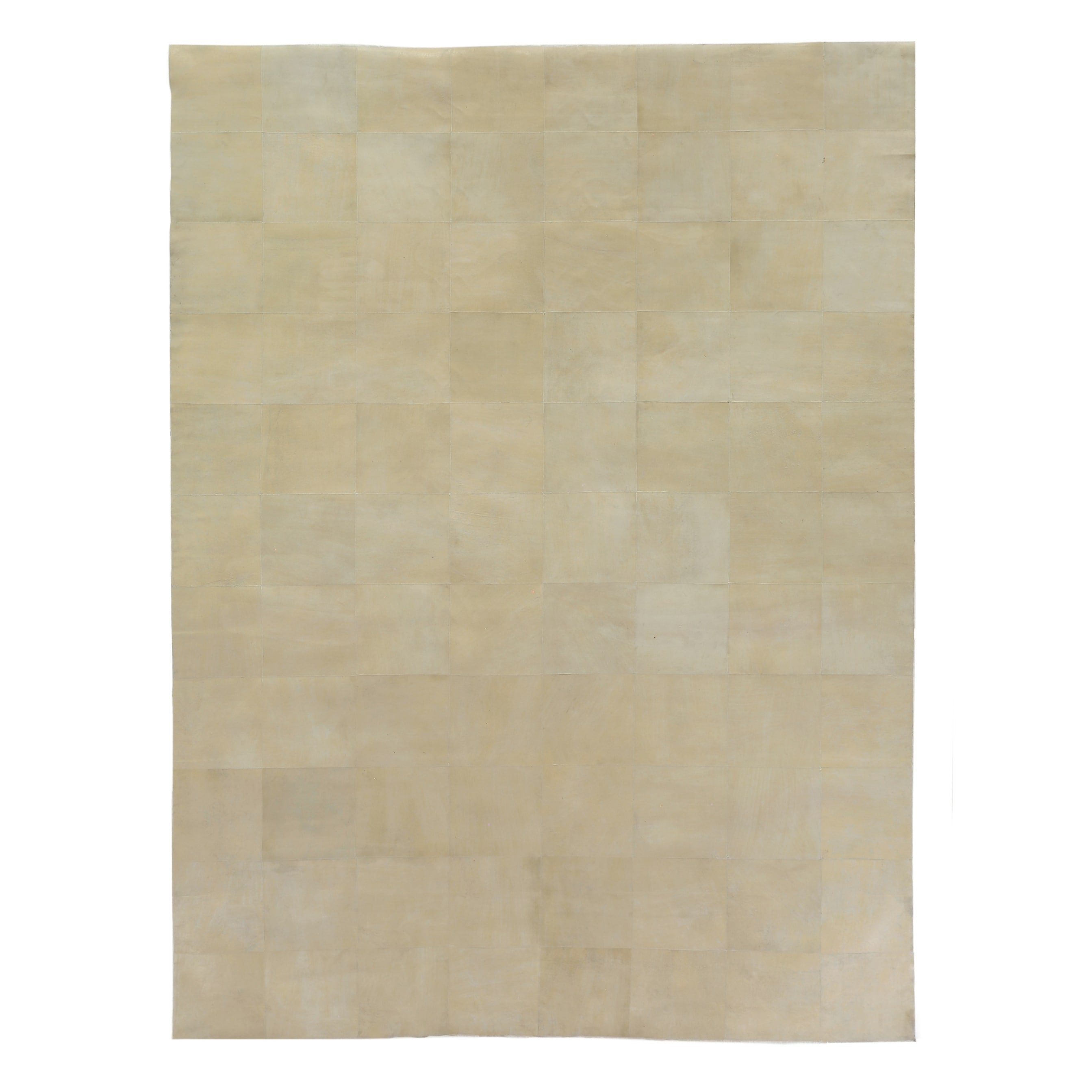 Distressed Suede Hand Tufted Leather Suede Ivory Area Rug 8 X 11
