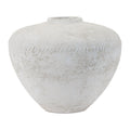 Distressed White Terra Cotta Vase 12.75 D