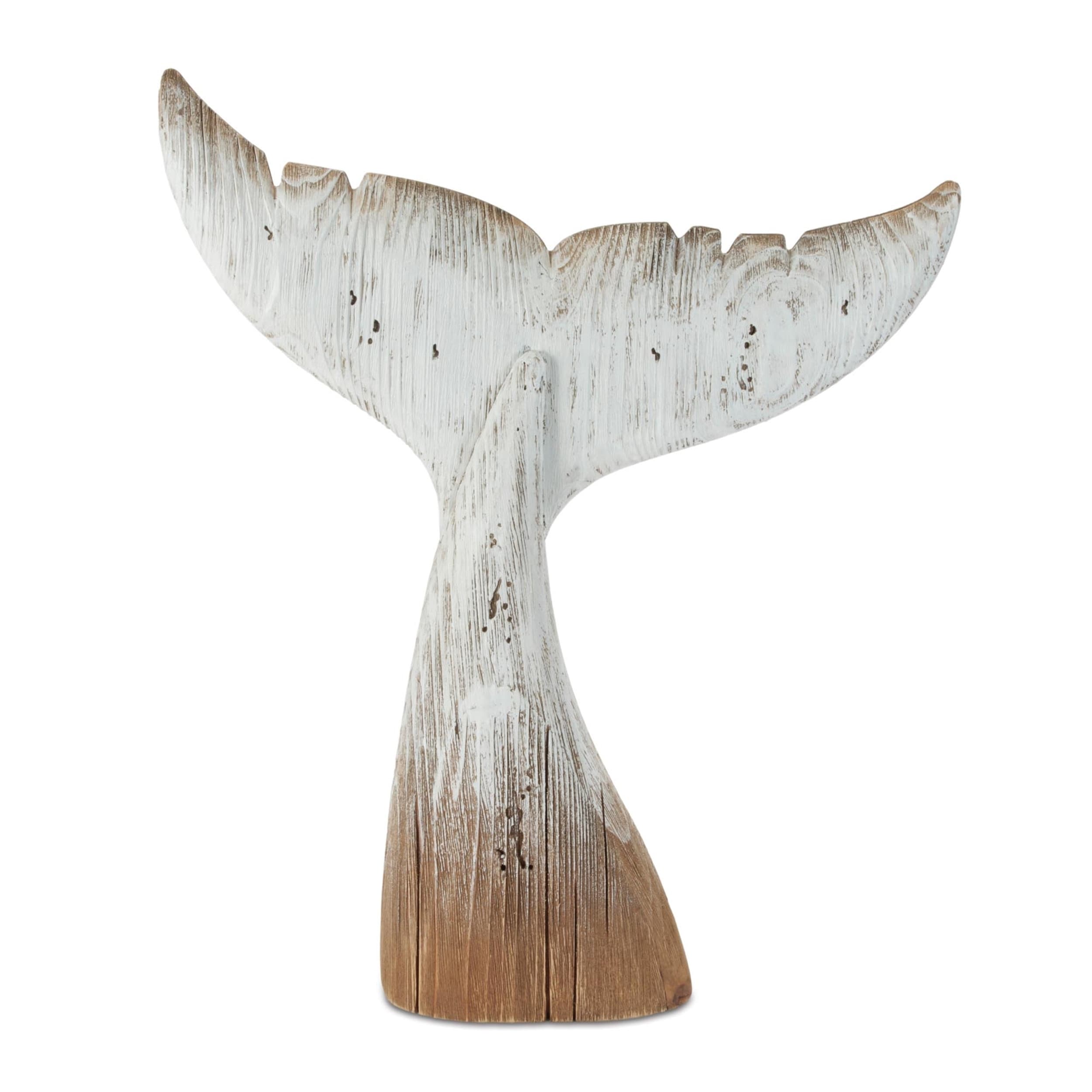 Distressed Wood Whale Tail D Cor 20 H