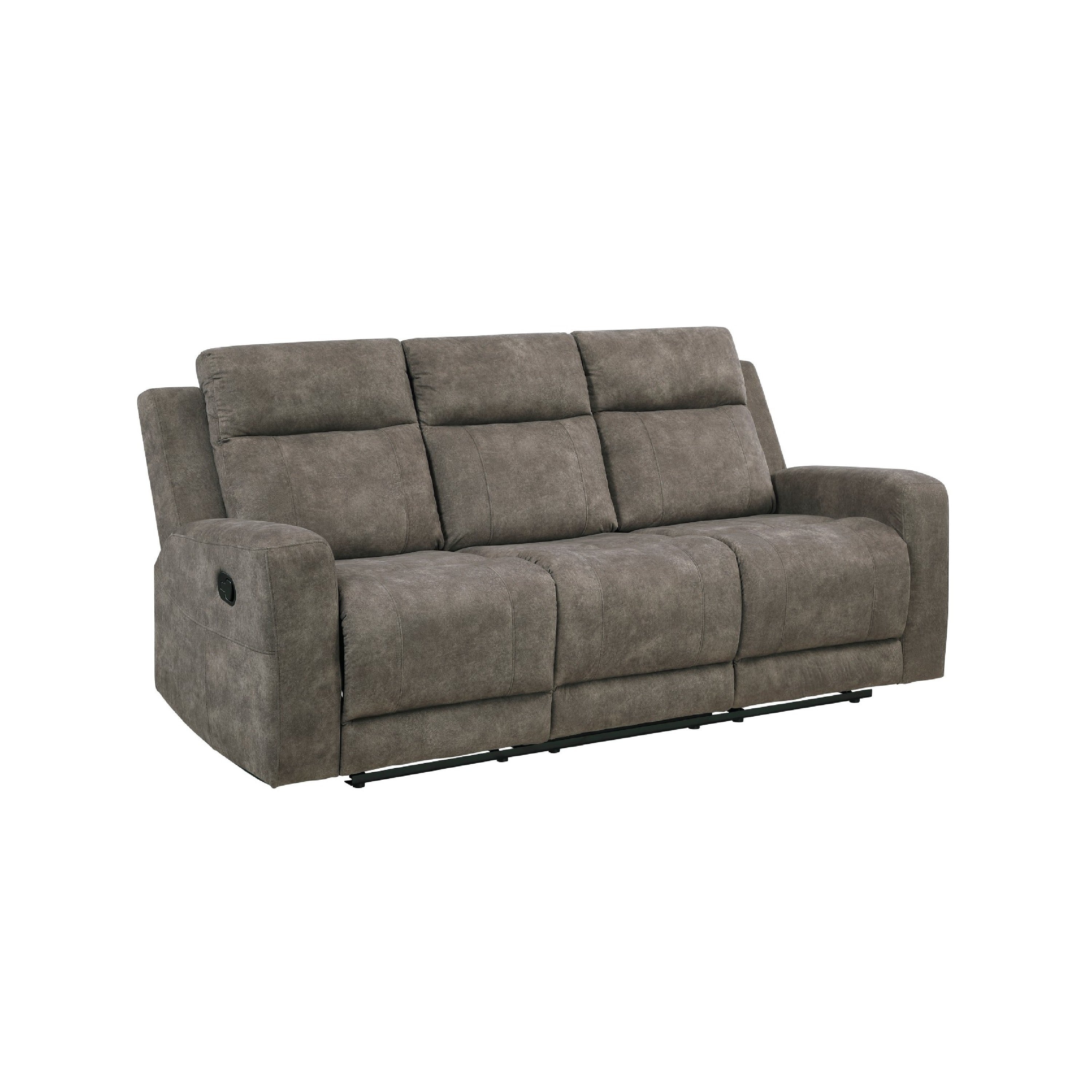 Diti Manual Reclining Sofa 3 Seater Soft Brown Polished Microfiber
