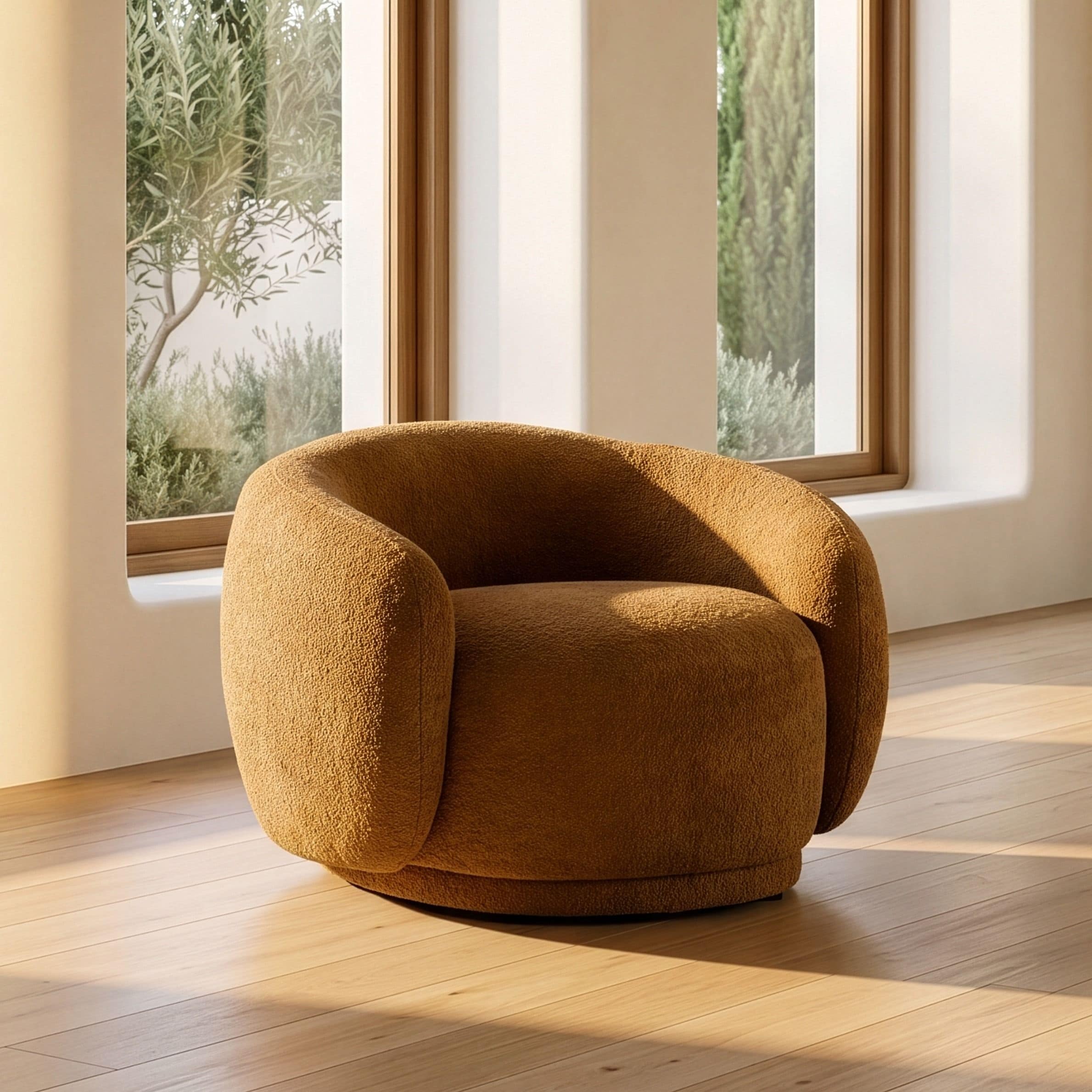 Divani Casa Andrew Modern Orange Fabric Accent Chair