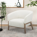 Divani Casa Giselle Mid Century Modern Off White Fabric Accent Chair