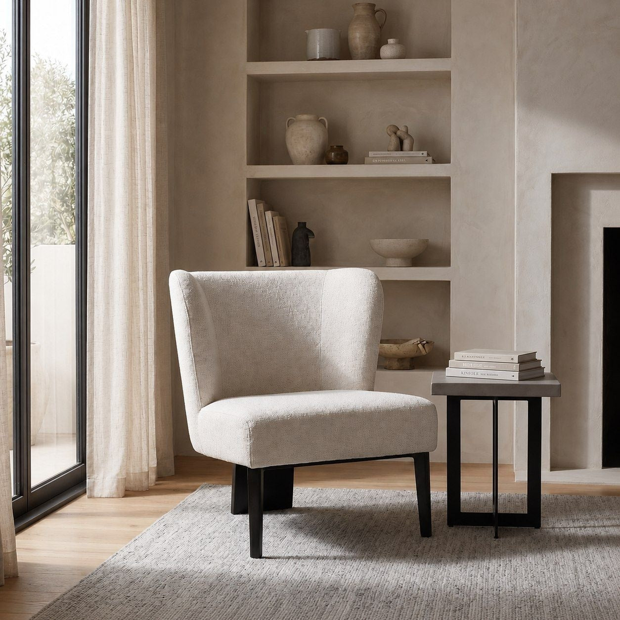 Divani Casa Ladean Modern White Accent Chair