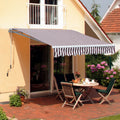 Havenside Home Dobo 10X8 Foot Striped Retractable Sun Shade Awning