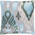 Dobra Grey Embroidered Ikat Throw Pillow Cover 18 X 18