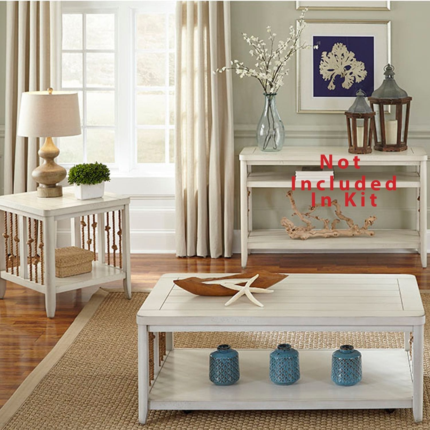 Dockside Ii White 3 Piece Occasional Set