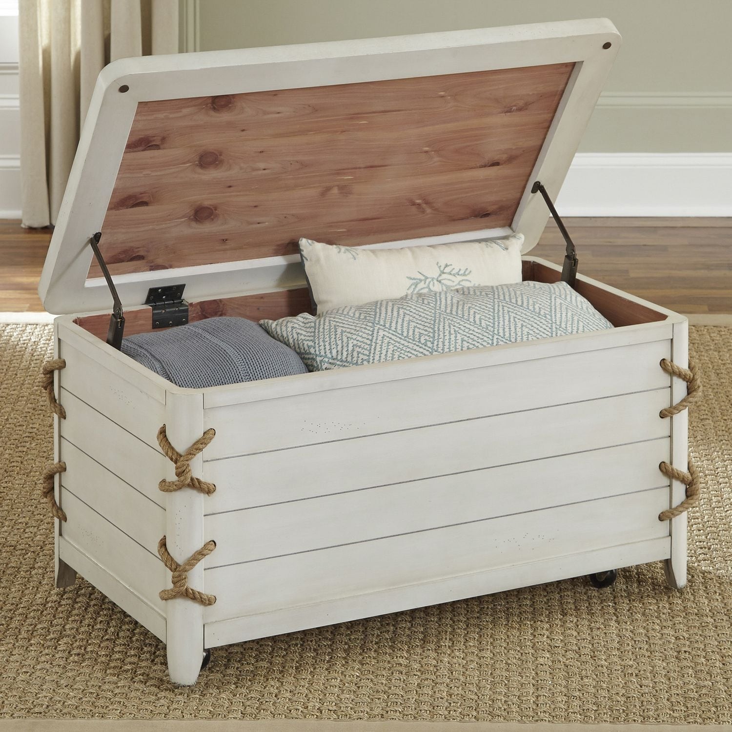 Dockside Ii White Storage Trunk