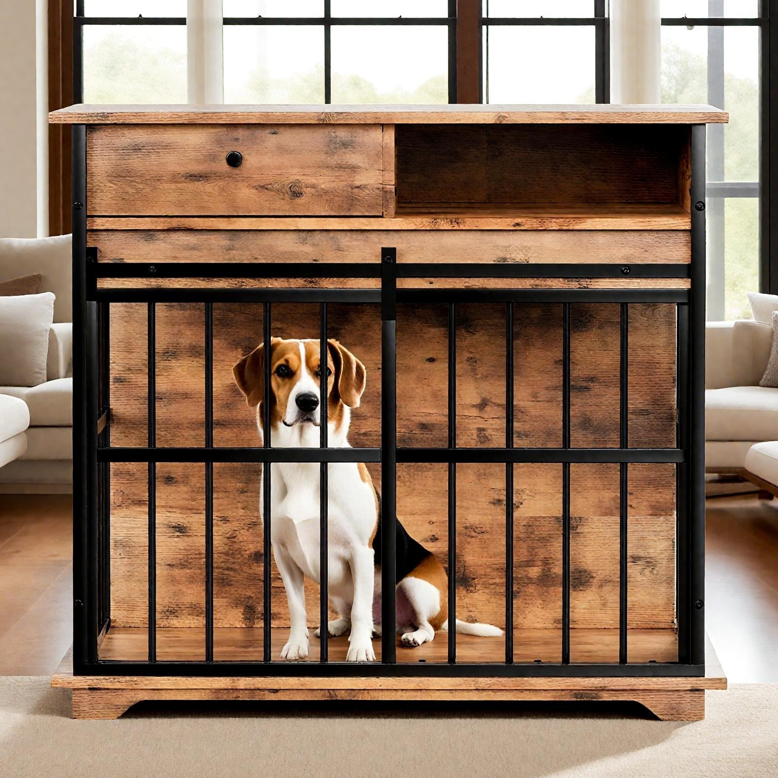 Dog Crate Furniture Large Dog Cage Furniture With Tray For Medium Large Dogs Wooden Dog Kennel Furniture