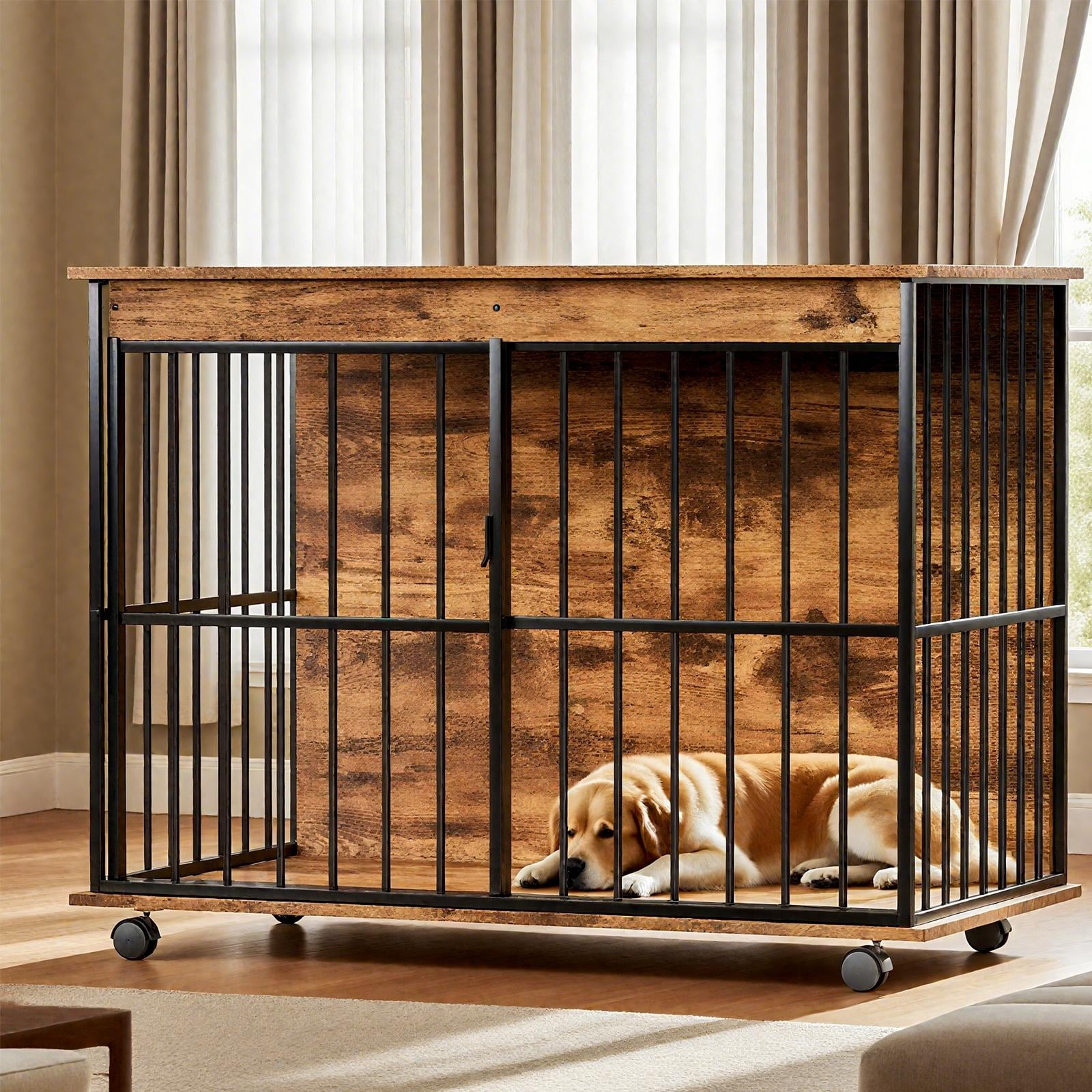 Dog Crate Furniture Large Dog Cage Furniture With Tray For Medium Large Dogs Wooden Dog Kennel Furniture