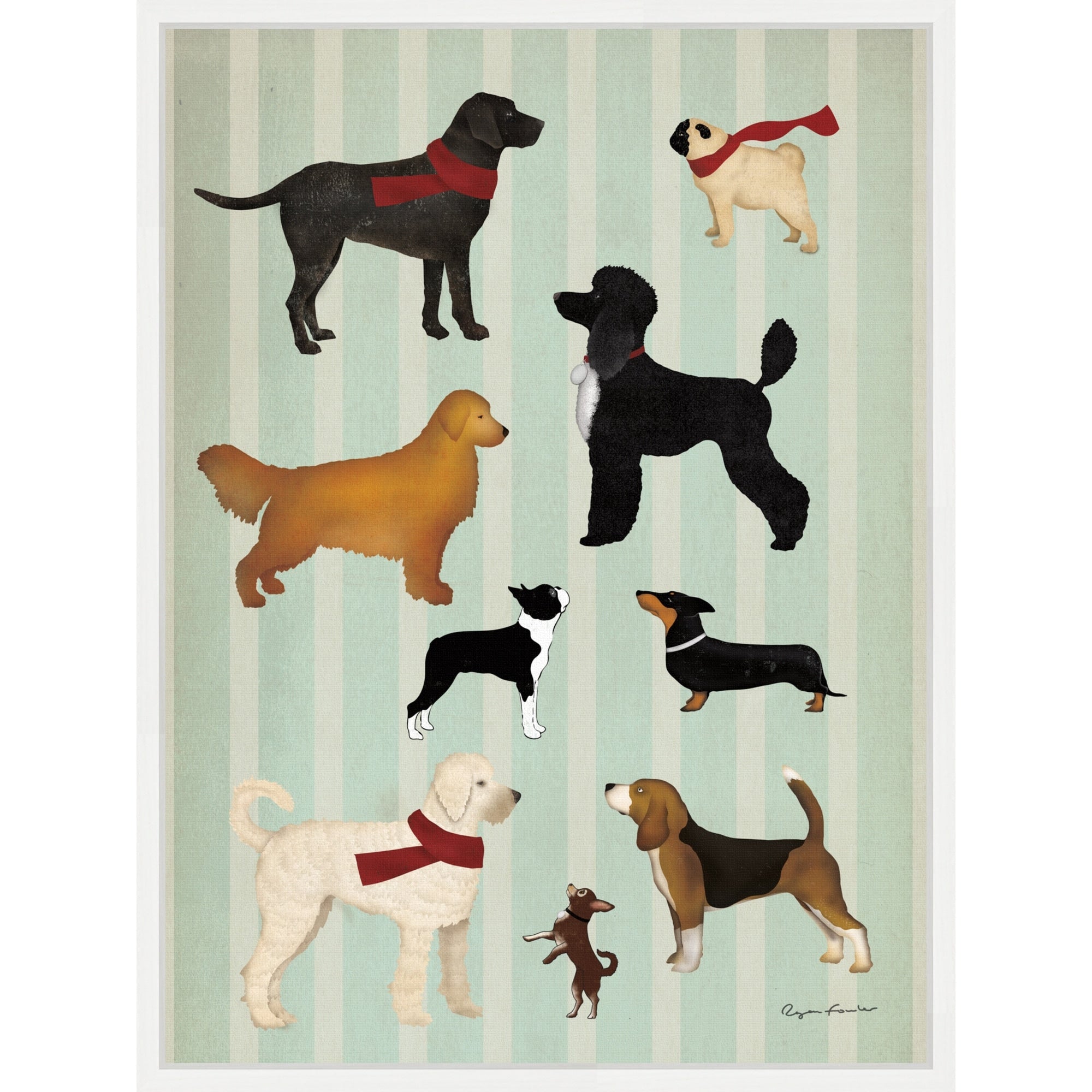 Dog Days Montage I By Ryan Fowler Framed Canvas Wall Art Print