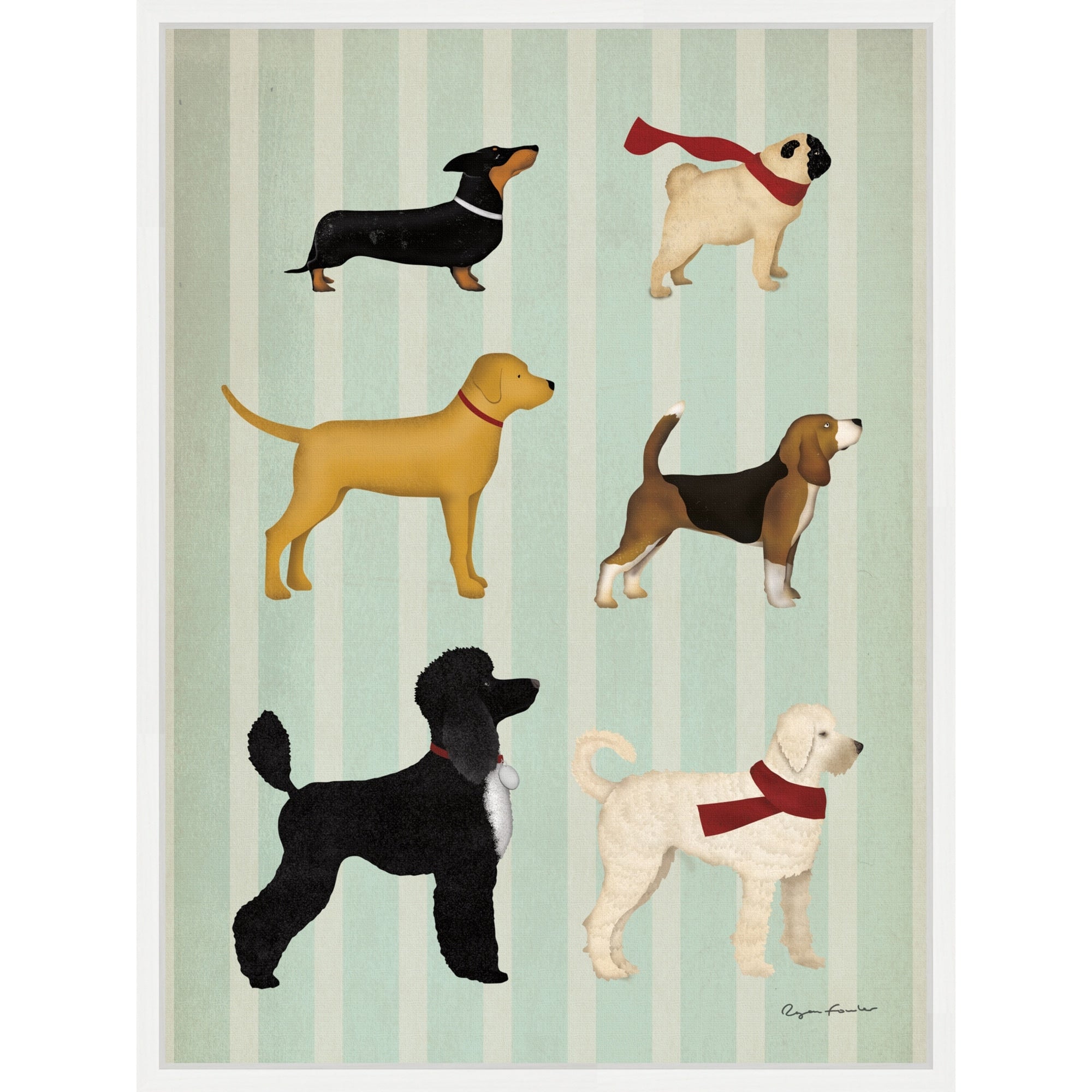 Dog Days Montage Ii By Ryan Fowler Framed Canvas Wall Art Print