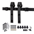 Dogberry 78 3 4 In Matte Black Top Mount Barn Door Hardware