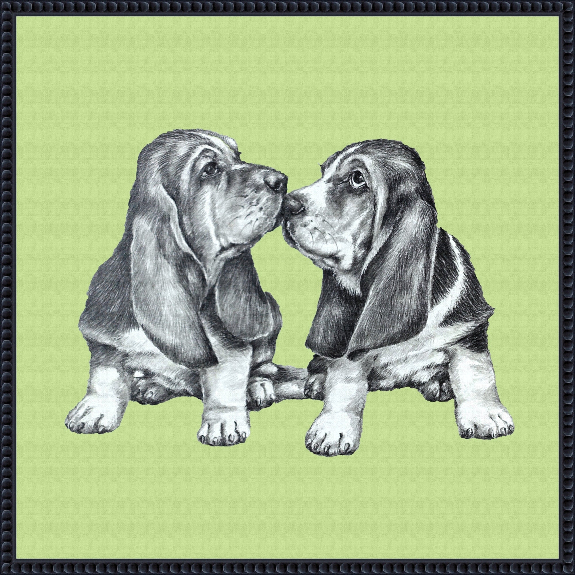 Doggie Hello By Renate Holzner Framed Canvas Wall Art Print