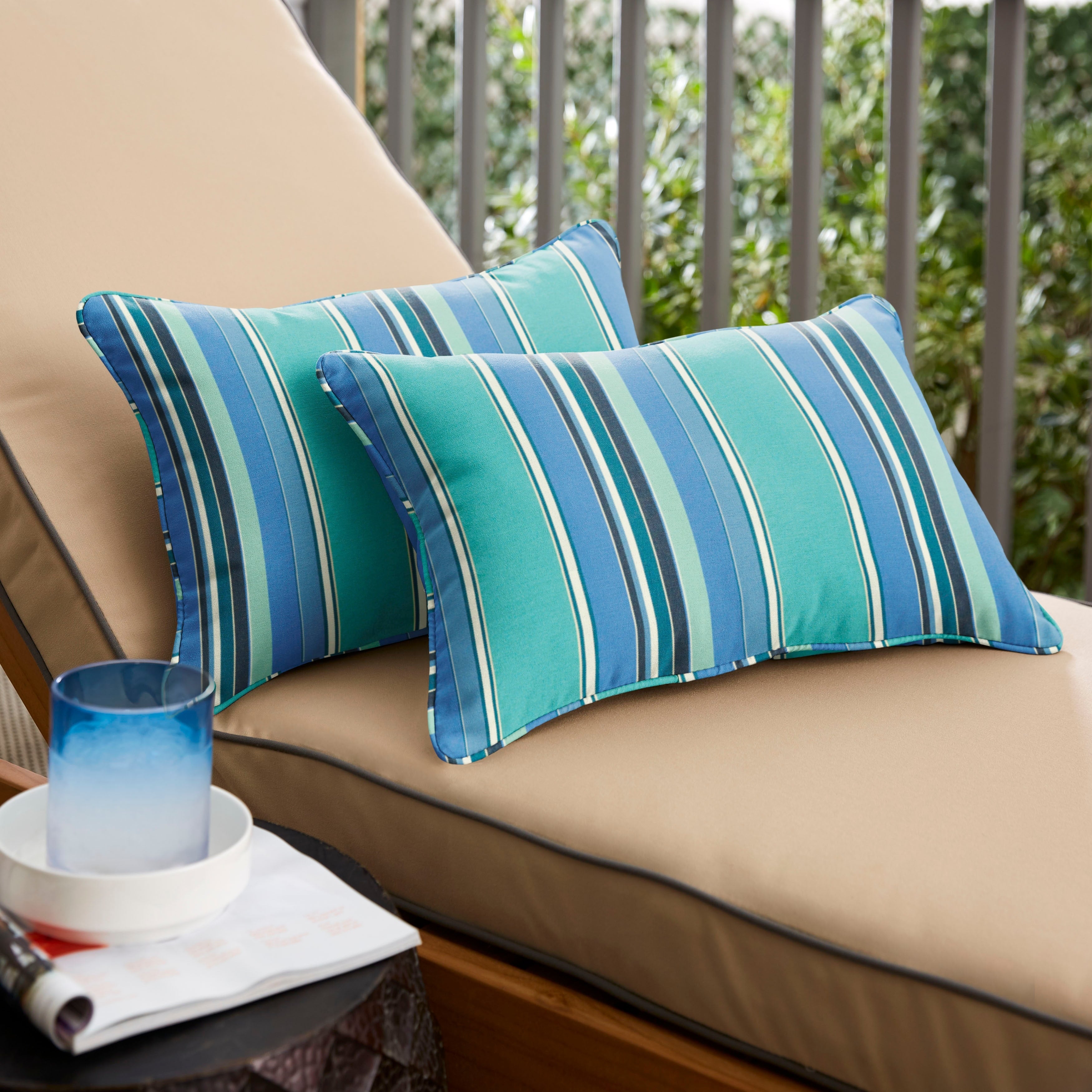 Dolce Oasis Corded Outdoor Pillows With Sunbrella Fabric Set Of 2