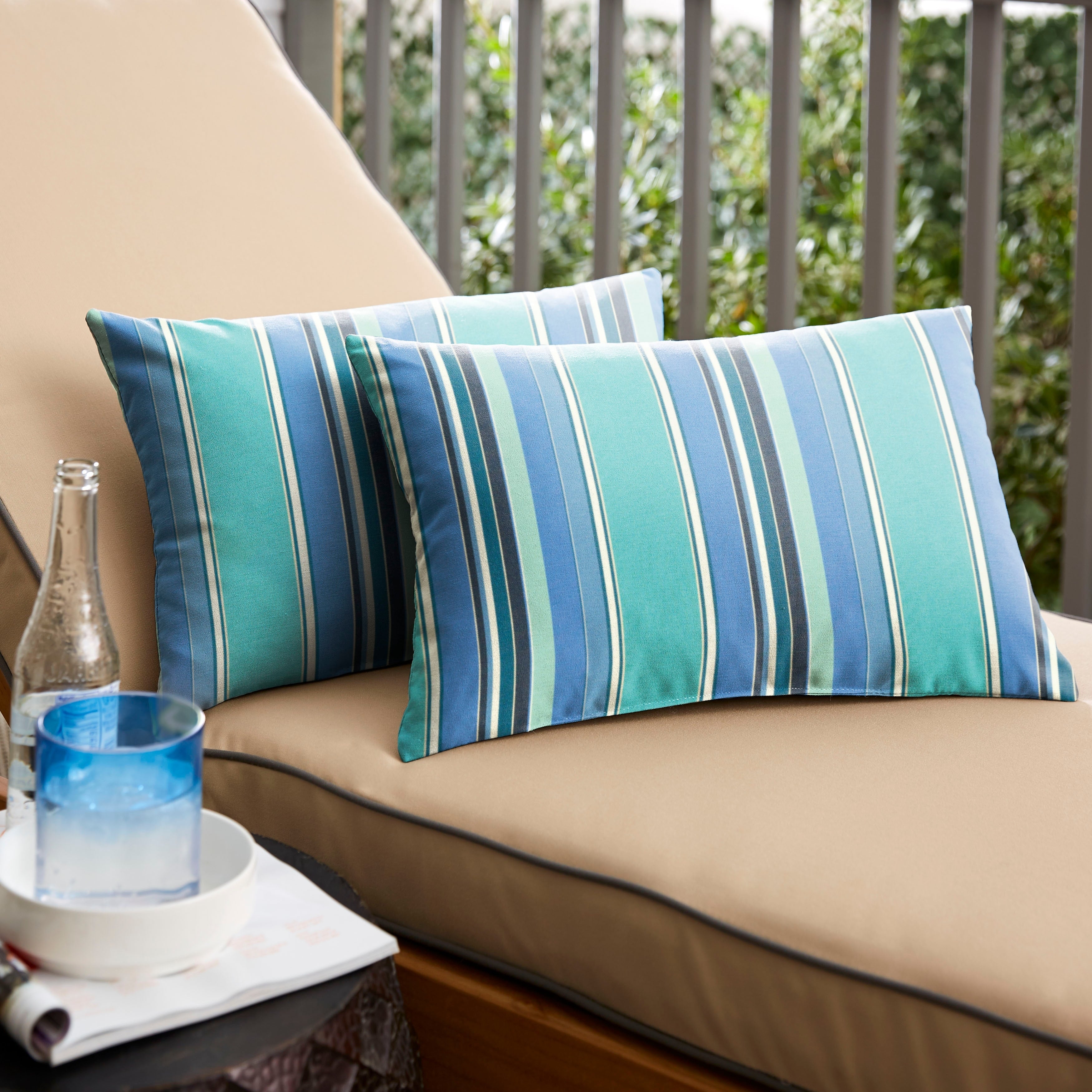 Dolce Oasis Knife Edge Outdoor Pillows With Sunbrella Fabric Set Of 2