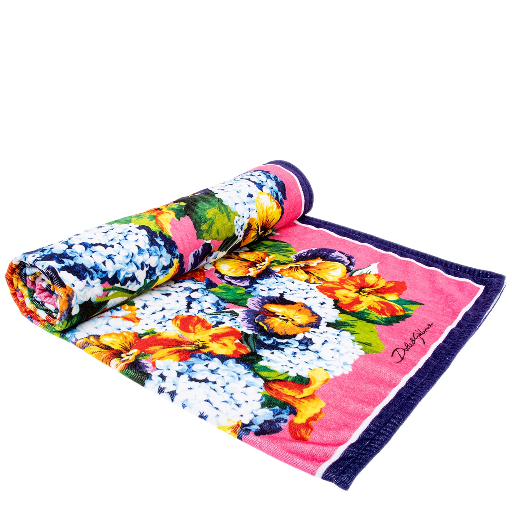 Dolce Gabbana Floral Print Beach Towel One Size