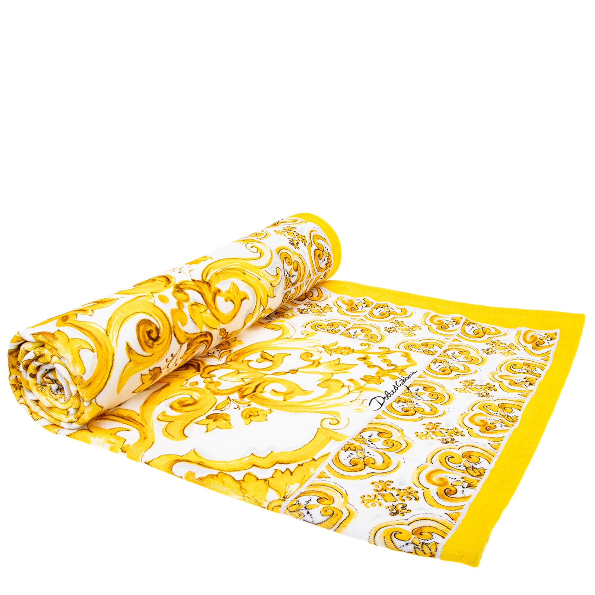 Dolce Gabbana Majolica Print Beach Towel One Size