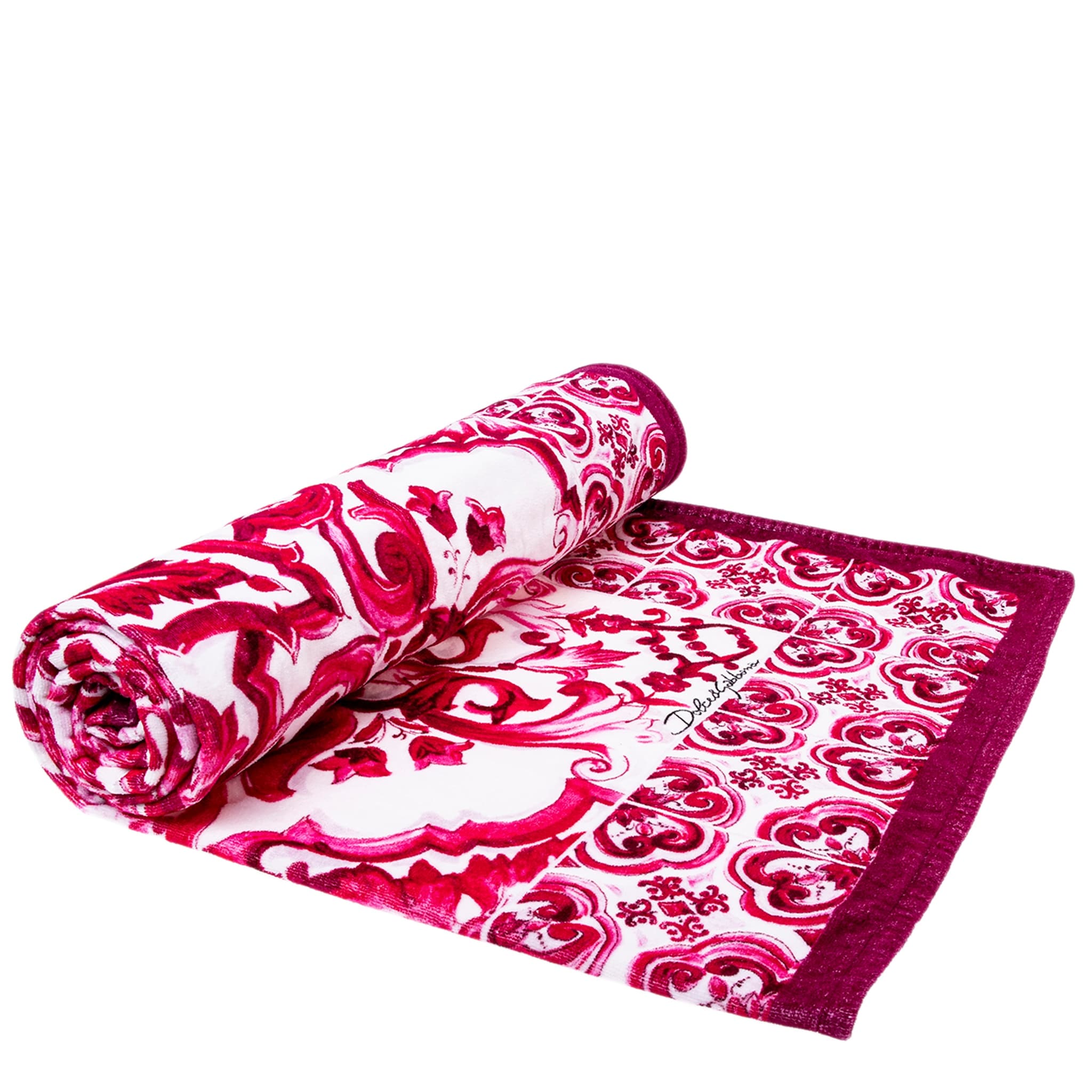 Dolce Gabbana Majolica Print Beach Towel One Size